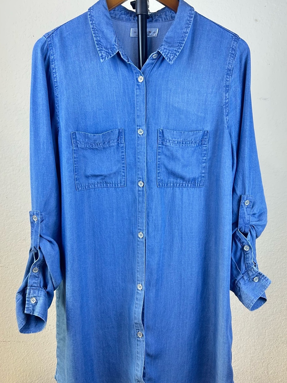 Cotton On Blue Lyocell Chambray Tunic Button Down Size L